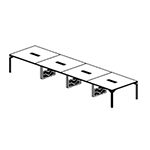 Extra Large Rectangular Table (3 Middle Panel Leg, 16 and 18 Persons)
