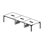 Large Rectangular Shape Table(2 Middle Panel Leg, 12 and 14 Persons)
