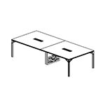 Medium Rectangular Shape Table (1 Middle Panel Leg, 8 and 10 Persons)