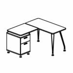 Giovanny Desk Wit Return Pedestal Left