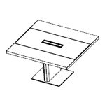 Square Table with Leather Insert (4 Persons)