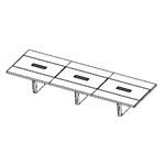 Large Rectangular Shape Table with Leather Insert (12 and 14 Persons)