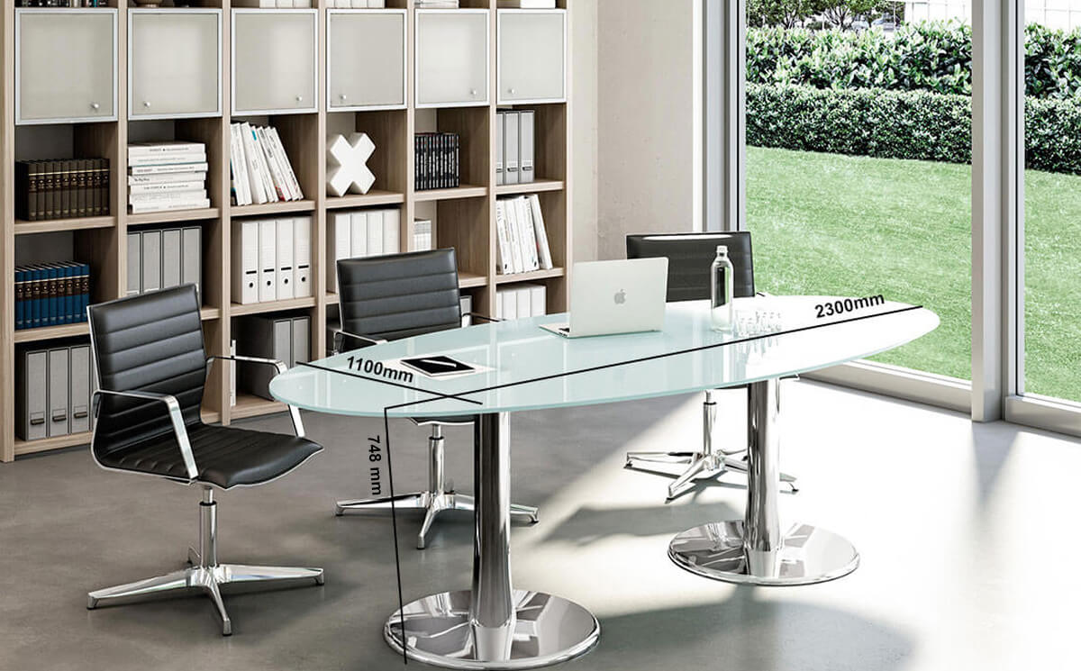 Iniga – Glass Top Oval Shape Meeting Room Table Size Images Iniga – Glass Top Oval Shape Meeting Room Table Size Images