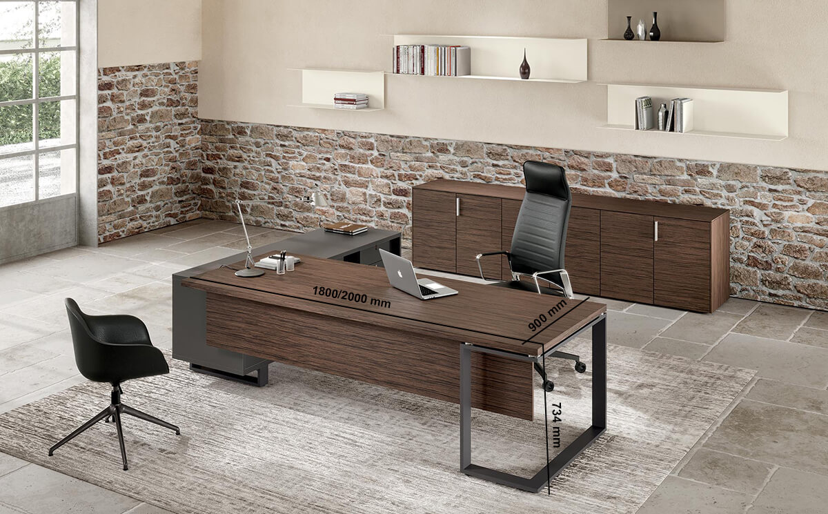 Romilda 1 – Modern & Quirky Executive Desk With Optional Credenza Unit
