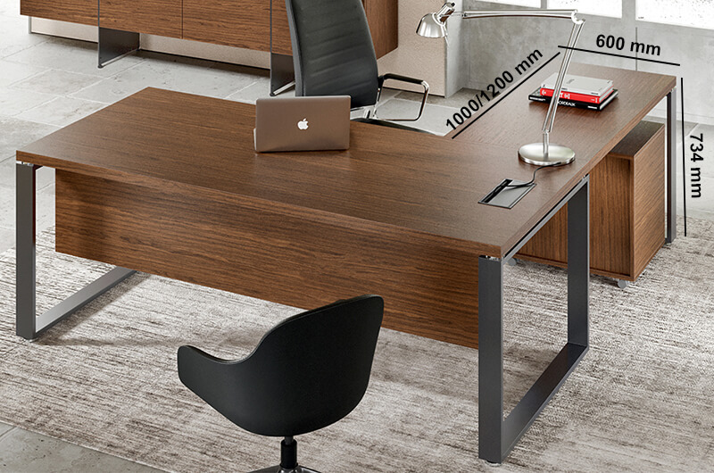 Romilda – Ring Legs Executive Desk With Optional Return Dimantion
