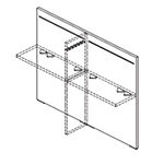 Amo 2 Slab Legs Workstation With Front And Lateral Panel For 2,4 And 6 Persons Side Panel