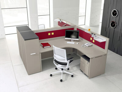 Amo 3 – Curved Operational Desk With Front Panel And Side Panel 3