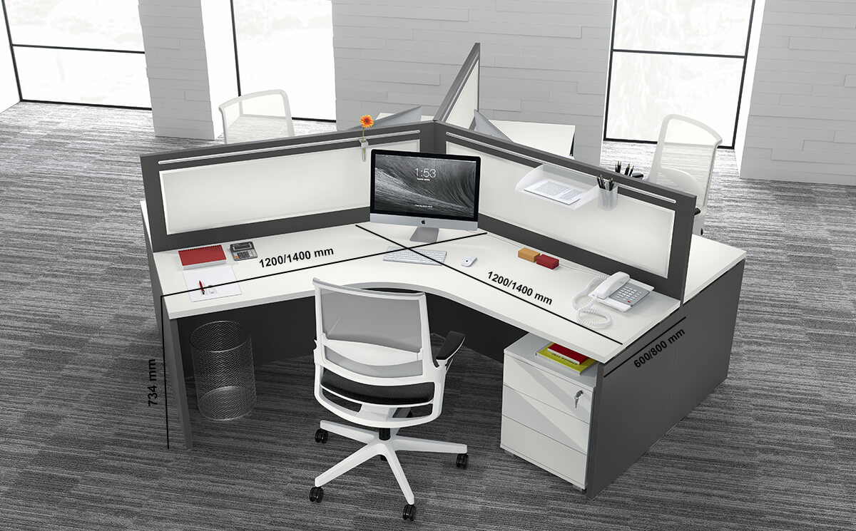 Amo 4 Slab Legs Workstation With Return Front Panel For 3 Persons Size Img Amo 4 Slab Legs Workstation With Return Front Panel For 3 Persons Size Img