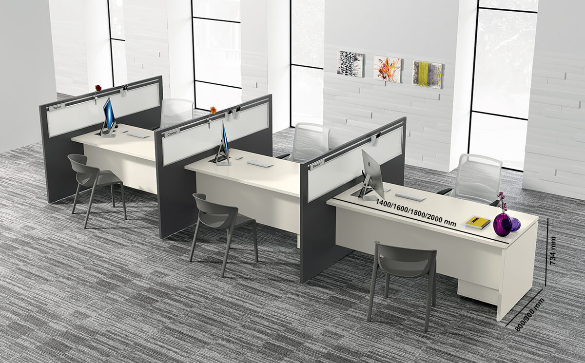 Amo 7 Slab Legs Operational Office Desk With One Side Panel Size Img