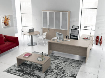 Amo Slab Legs Executive Desk With Modesty Panel Main Image