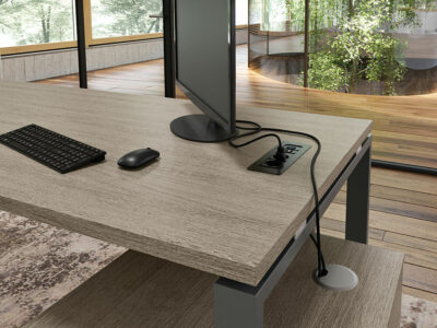 Carita Ring Legs Executive Desk With Optional Modesty Panel And Credenza Unit 3