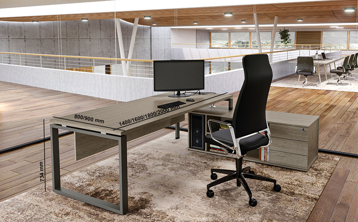 Carita – Ring Legs Executive Desk With Optional Modesty Panel And Credenza Unit