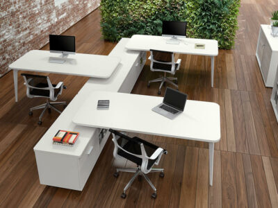 Donati 3 Operational Office Desk With Credenza Unit 1