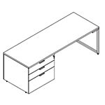 Desk with 2 Drawers + 1 Filing Drawer