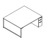 Desk with 2 Drawers + 1 Filing Drawer For (2 Persons)