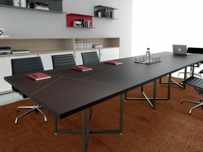 Lucan 6 Rectangular Meeting Room Table With Leather Top 1