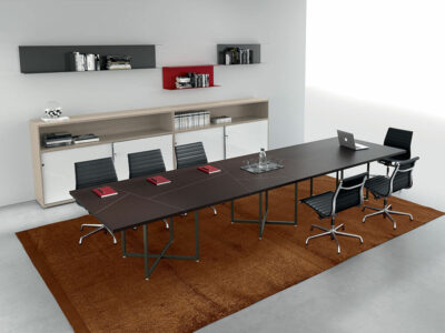 Lucan 6 Rectangular Meeting Room Table With Leather Top Main Image