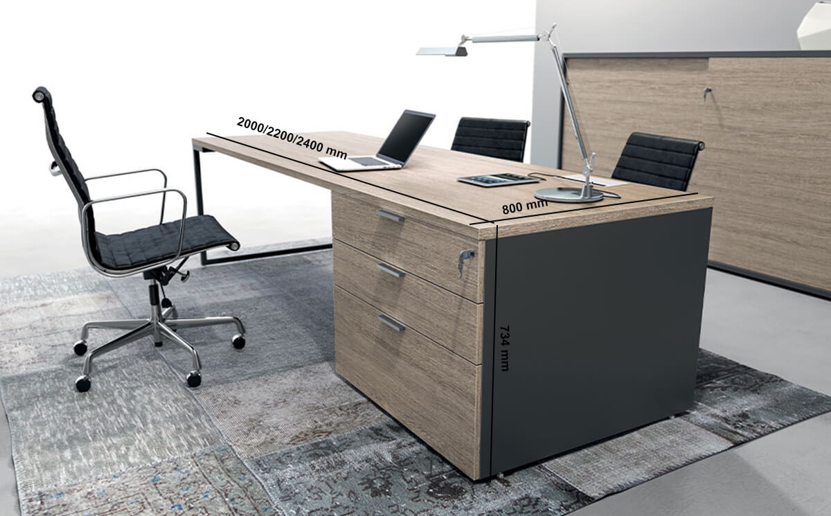 Lucan – Executive Desk With Drawer Unit Size Lucan – Executive Desk With Drawer Unit Size