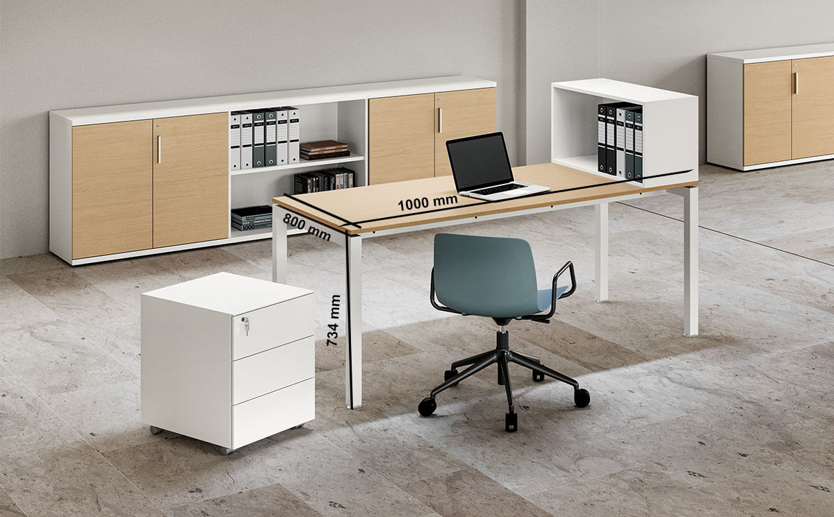 Marcell Operational Office Desk With Optional Return Desk Size