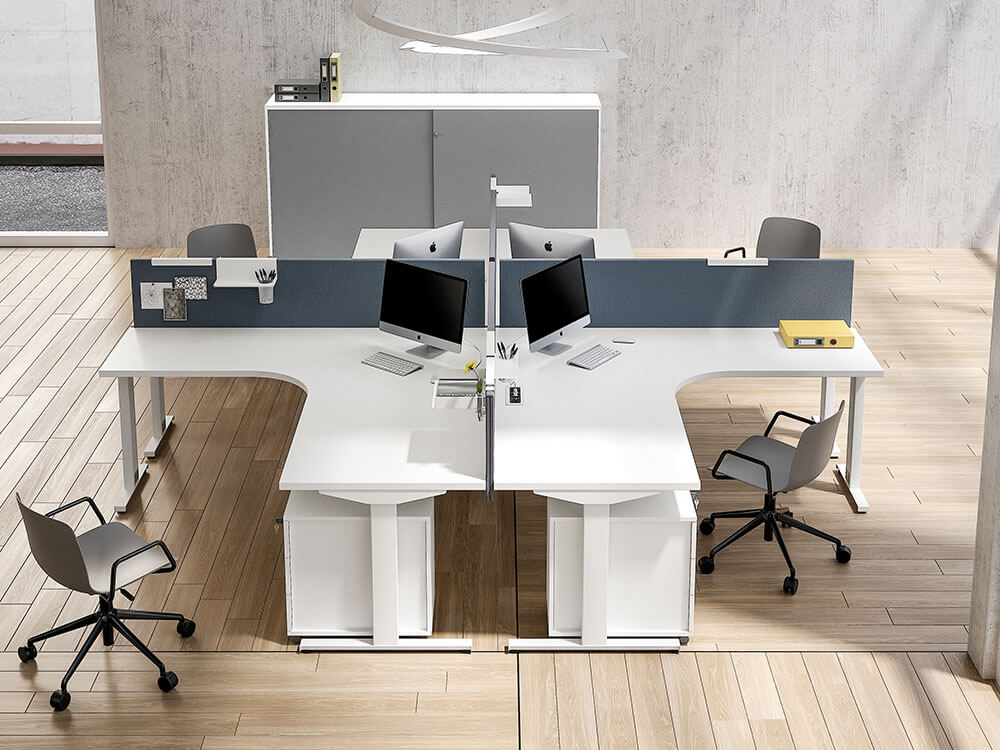 Natala 1 Curved Operational Desk With Optional Dividing Screen 1