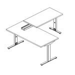 Manual Height Adjustable Desk with Return