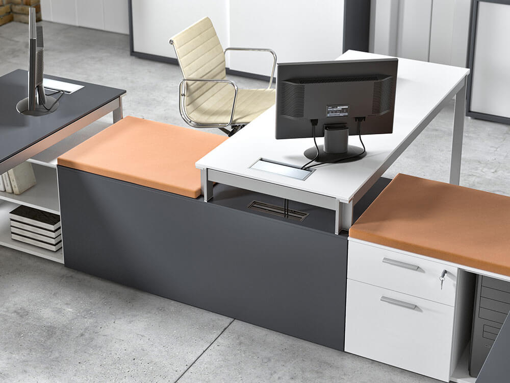 Neko 3 L Shaped Legs Operational Office Desk 2