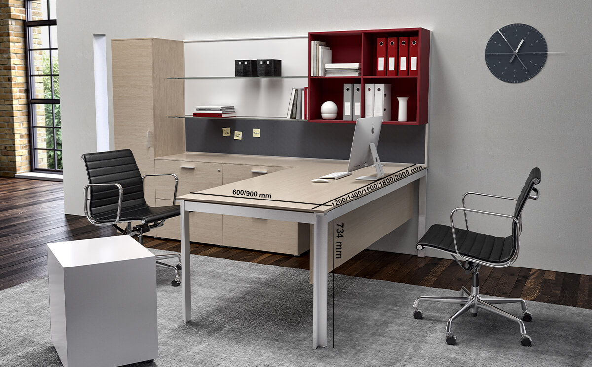 Neko – Executive Office Desk With Optional Modesty Panel & Return Update Size