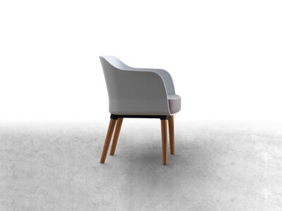 Saina Multi Colours Tub Chair With Wooden Leg