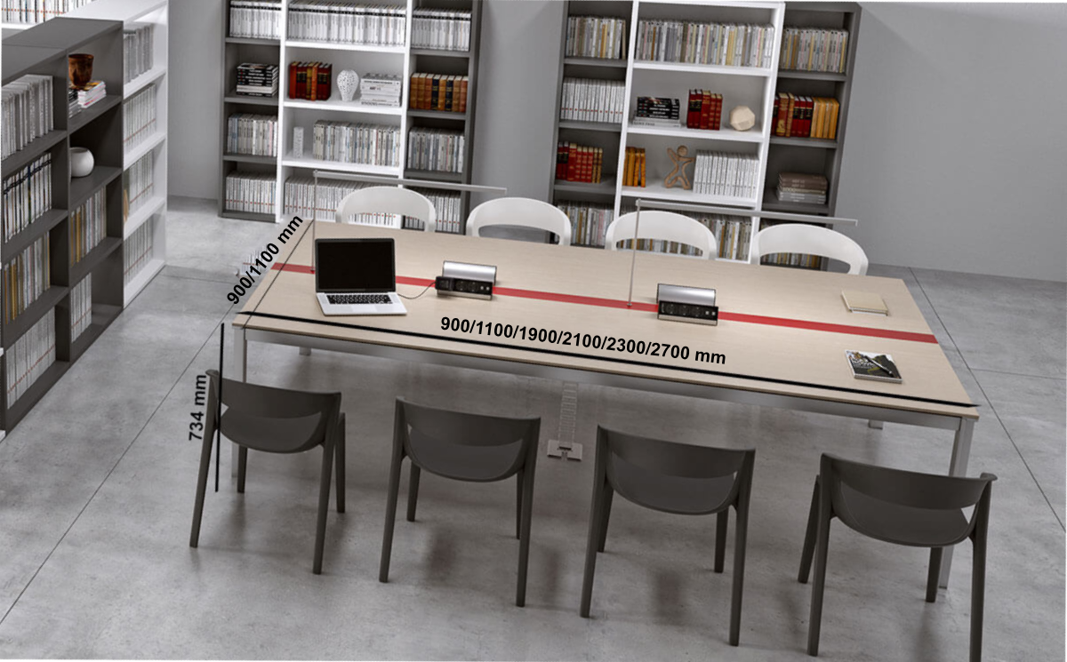Neko 3 – Rectangular Meeting Room Table Size Image