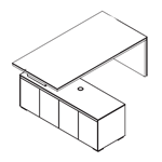 Paadini Desk With Credenza Unit Left