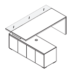 Paadini Desk With Glass Insert Credenza Unit Left