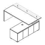 Desk with Glass Insert and Credenza Unit