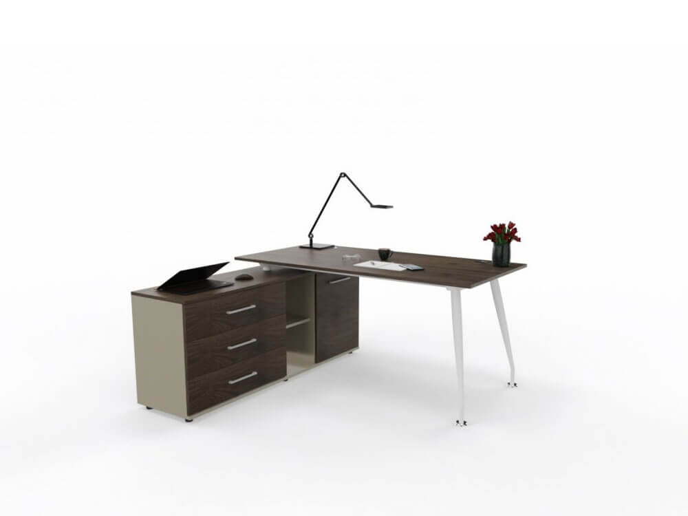 Pakhi Executive Desk With Optional Return And Credenza Unit 07
