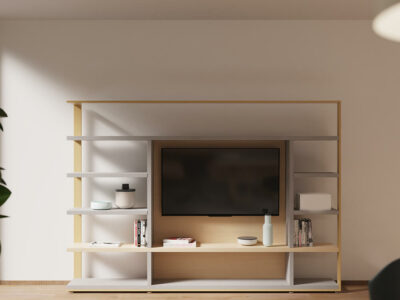 Romilda 6 – Bookcase With Optional Tv Hutchstand 02