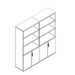 L1804 x D434 x H1968(Storage with 2 Doors + Open Shelves)