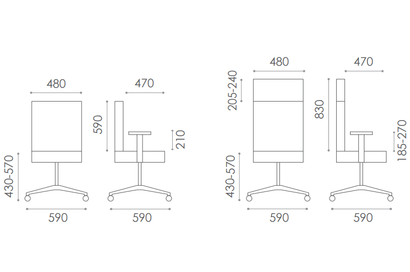 Xing – Visitor And Task Chair Size Image . (1)