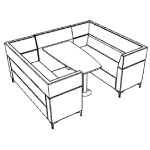 L2400 x D2000 x H1050 (6 Seater with Arms)