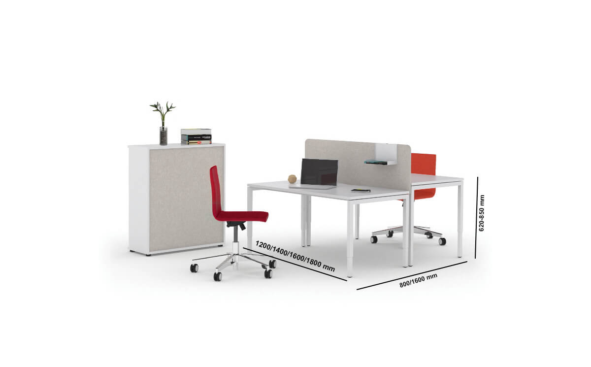 Alessio 2 Manual Height Adjustable Desk For One And Two Persons Size Img
