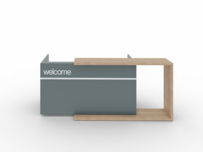 Calvino 1 – U – Shaped Reception Desk With Optional Top Shelf 02