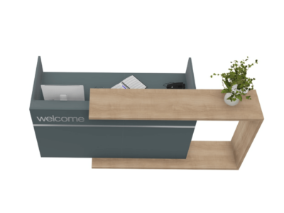 Calvino 1 – U – Shaped Reception Desk With Optional Top Shelf 03