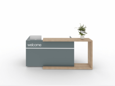 Calvino 1 – U – Shaped Reception Desk With Optional Top Shelf 04
