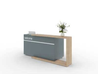 Calvino 1 – U – Shaped Reception Desk With Optional Top Shelf 05