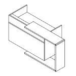 Calvino 1 – U – Shaped Reception Desk With Optional Top Shelf Left Side