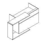 Calvino 1 – U – Shaped Reception Desk With Optional Top Shelf Right Side