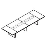 Medium Rectangular Shape Table (with Glass Insert, 10 and 12 Persons)