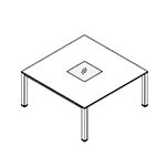 Dalwin Square Meeting Table With Glass