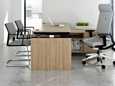 Eadric 1 Executive Desk With Optional Modesty Panel & Credenza Unit 01 Img