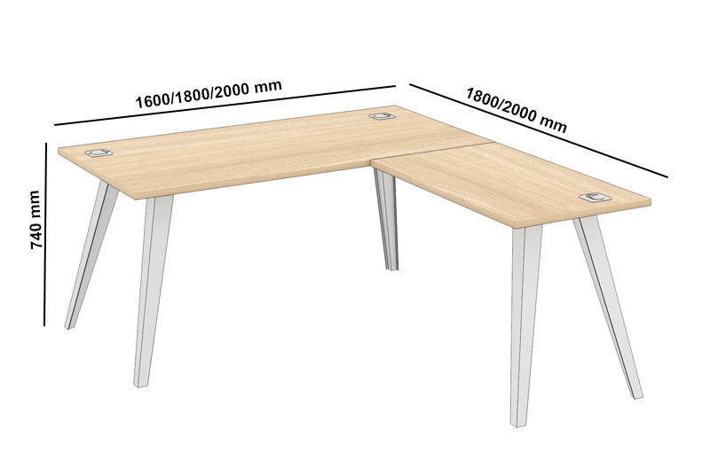 Eash Executive Desk With Optional Return And Pedestal Unit Size Img 01