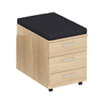 Eashta Pedetal 3 Drawer With Pad