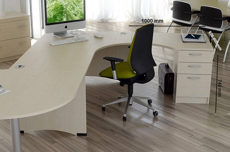 Edan 1 Executive Desk With Optional Return Unit Size
